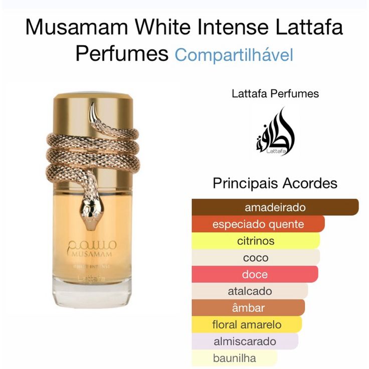 Perfume Árabe Musamam White Intense Lattafa EDP 100ml Compartilhável Oriental Floral Importado