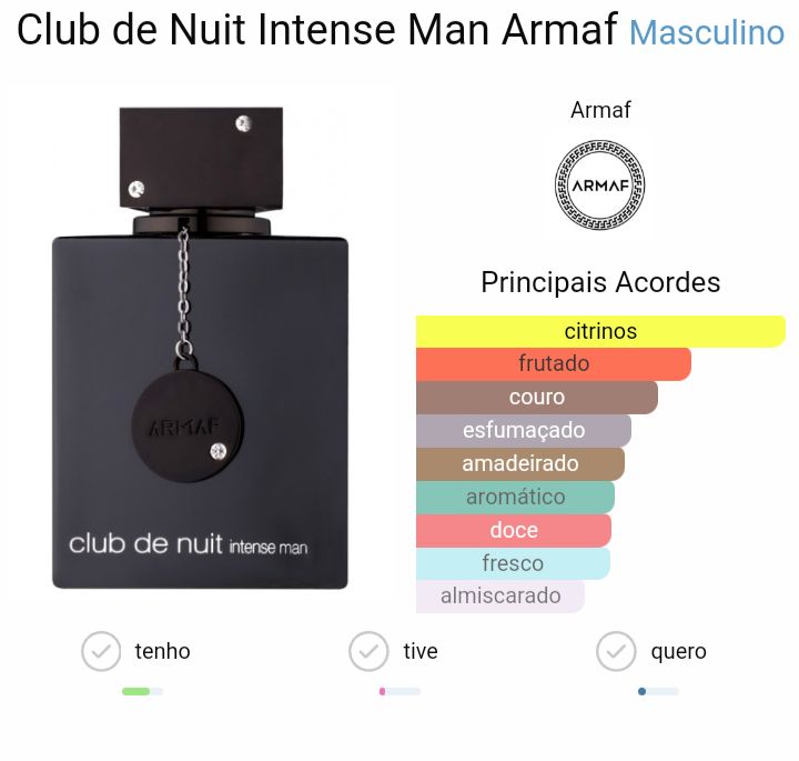 Perfume Árabe Club De Nuit Intense Man Armaf EDT 105ml Masculino Amadeirado Importado