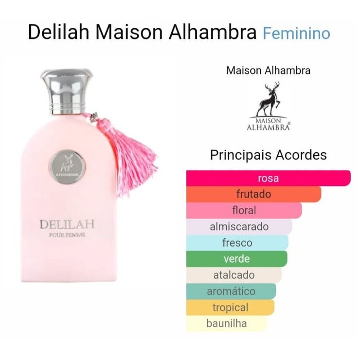Perfume Árabe Delilah Maison Alhambra EDP 100ml Feminino Floral Frutado Importado