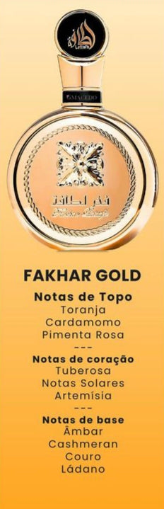 Perfume Árabe Fakhar Gold Extrait Lattafa EDP 100ml Compartilhável Importado Alta Fixação