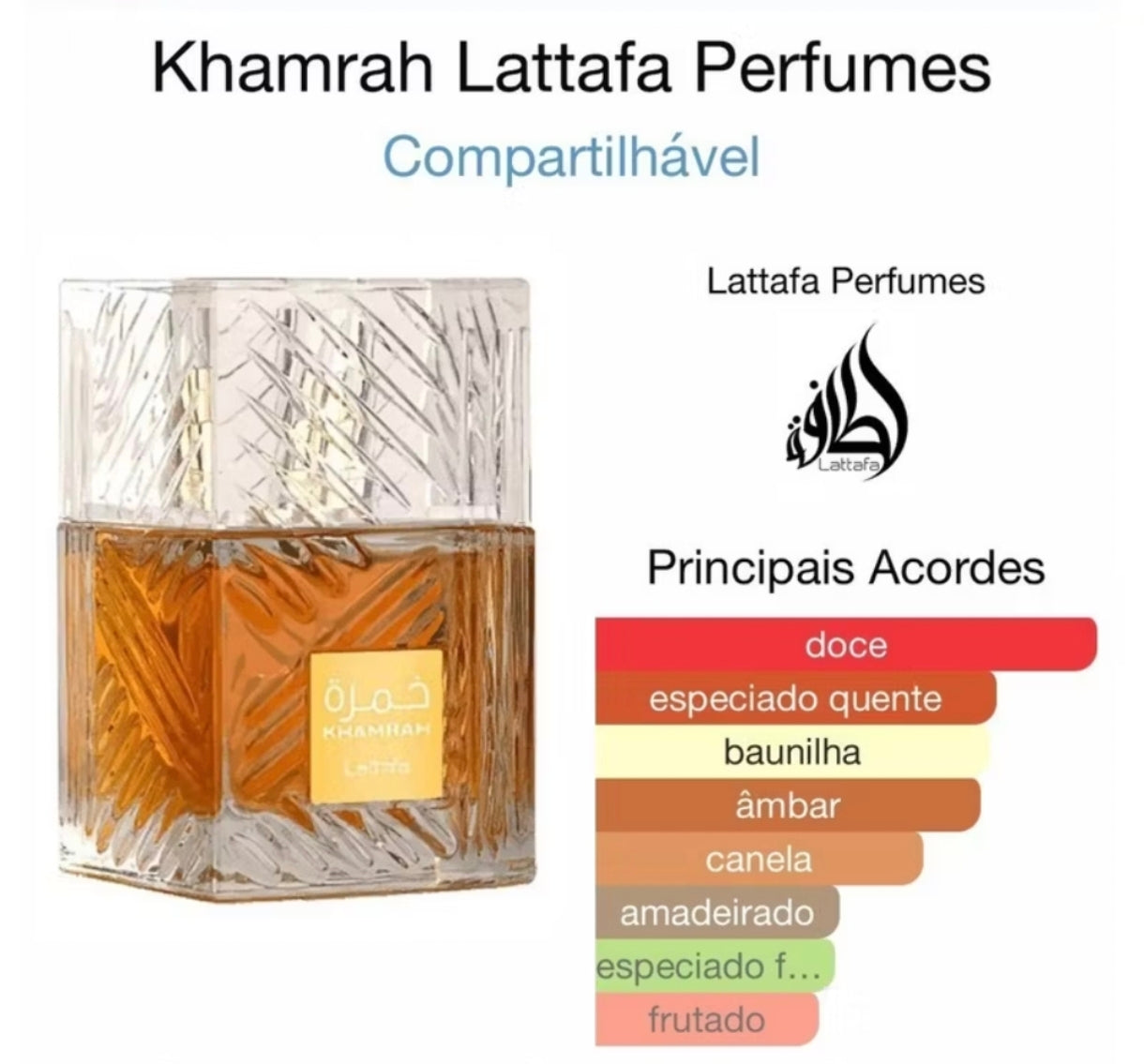 Perfume Árabe Khamrah Qahwa Lattafa EDP Compartilhável Oriental Baunilha Importado