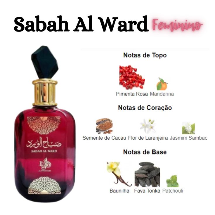 Perfume Árabe Sabah Al Ward Al Wataniah EDP 100ml Feminino Importado Alta Fixação