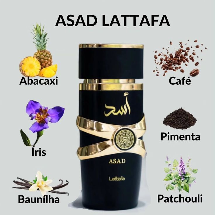 Perfume Árabe Asad Tradicional Lattafa EDP 100ml Masculino Importado Alta Fixação