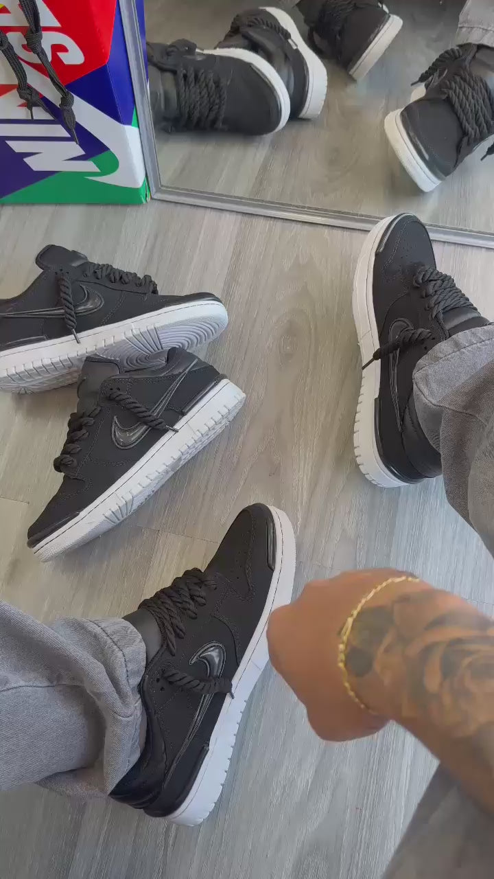 Tênis Nike SB Dunk Twist Preto nobuk e Branco(white) Casual Confortável para Caminhadas e Uso Diário